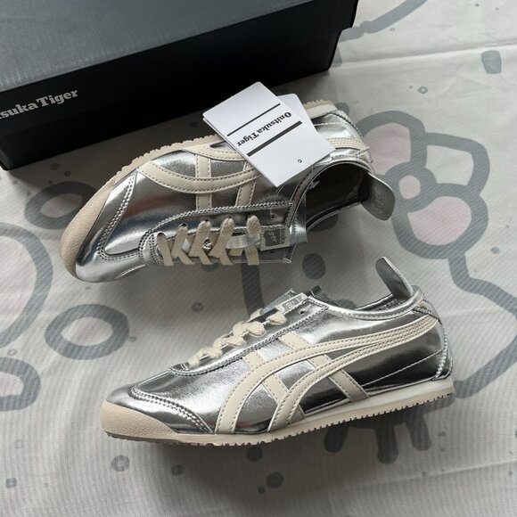 Onitsuka Tiger Mexico 66 Metallic Silver Sneakers - Picture 4 of 7